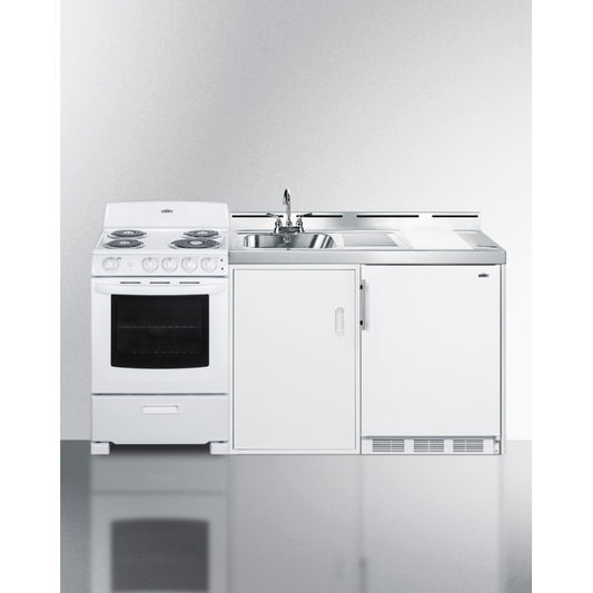 The 72" Wide All-in-One Kitchenette with Electric Coil Range