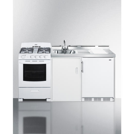 The 72" Wide All-in-One Kitchenette with Gas Range