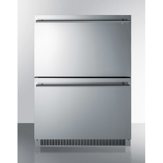 The 24" Wide 2-Drawer All-Refrigerator- Stainless Steel Door
