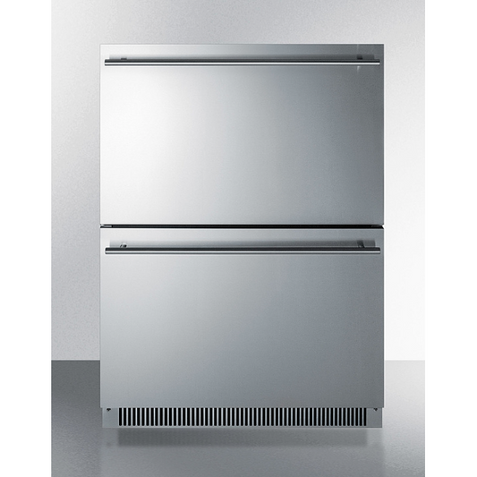 The 24" Wide 2-Drawer All-Refrigerator- Stainless Steel Door