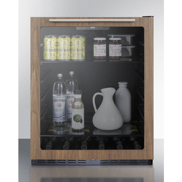 The 24 Wide Built-In Beverage Center With Wood Door Trim