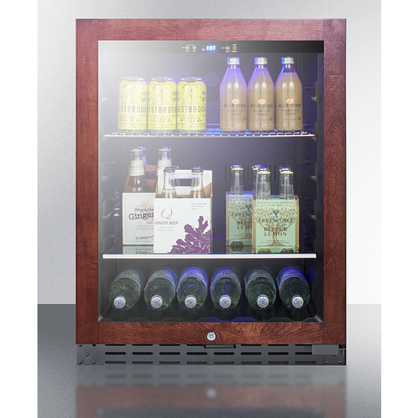 The 24 Wide Built-In Beverage Cooler- Glass/Wooden Panel-Ready Frame