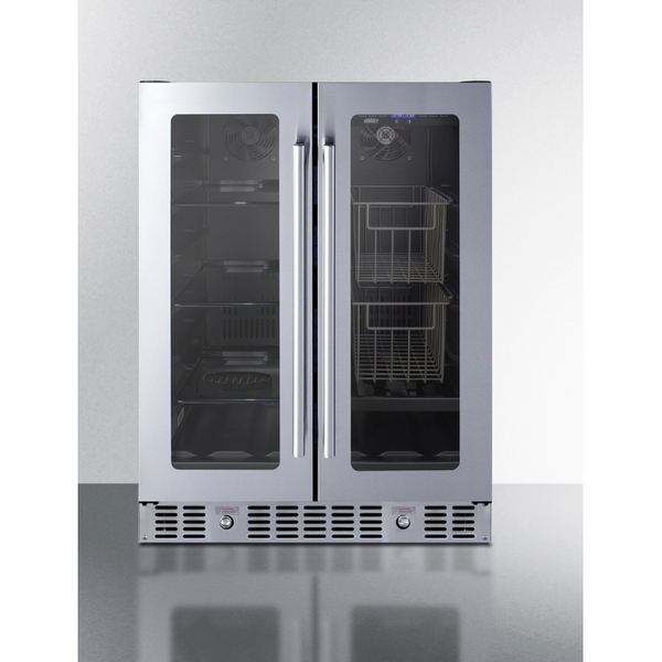 The 24 Built-In Dual-Zone Produce Refrigerator- Glass Door
