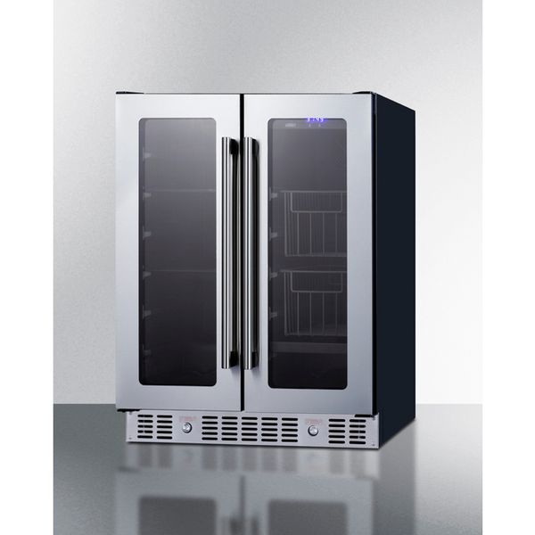 The 24 Built-In Dual-Zone Produce Refrigerator- Black Cabinet