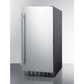 The 15" Wide Built-In All-Refrigerator- Black Cabinet with Stainless Steel Door