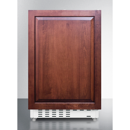 The 20" Wide Built-in Refrigerator & Freezer- Wooden Panel Ready Door w/ White Cabinet