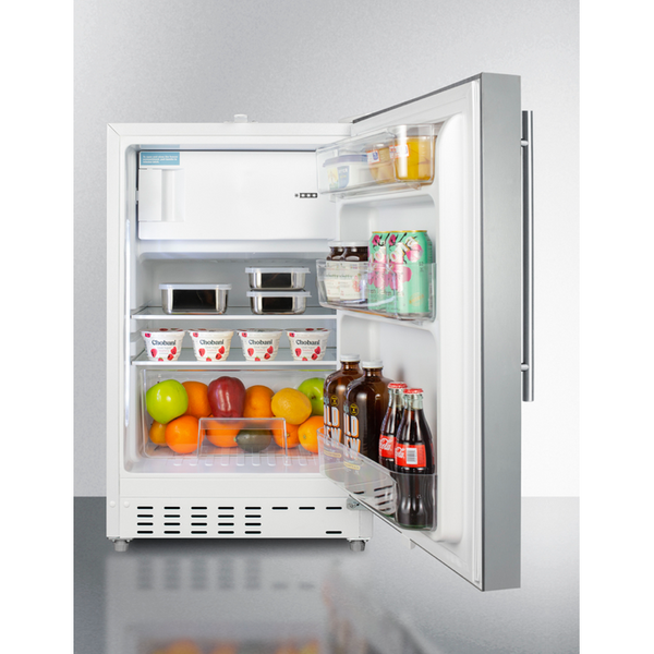 The 20 Wide Built-in Refrigerator & Freezer- White Cabinet w/ Stainless Steel Door