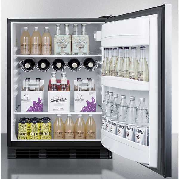 The 24 Wide Built-In All-Refrigerator- Black Cabinet