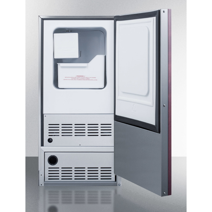 Outback Livings | The 12lb. Drain Free Ice Maker - Wooden Panel Ready Door