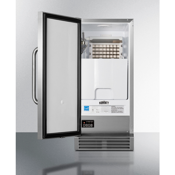 The 32 Built-In 50 lb. Clear Icemaker- Stainless Steel Door/ Cabinet