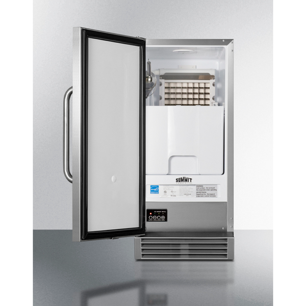 The Built-In 50 lb. Clear Icemaker- Stainless Steel Door/ Cabinet