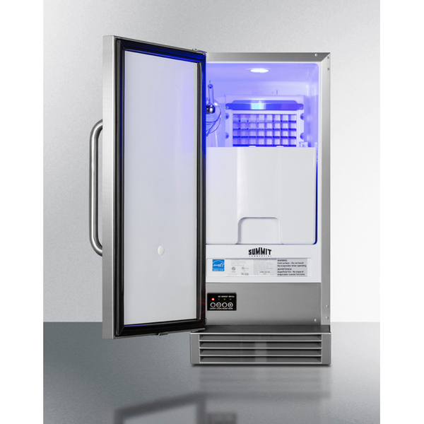 The 32 Built-In Outdoor 50 lb. Clear Icemaker- Stainless Steel Door/ Cabinet