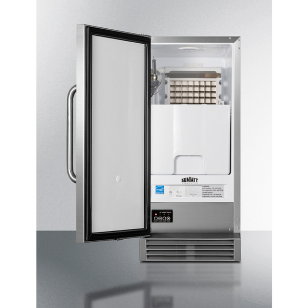 The 33 Built-In Outdoor 50 lb. Clear Icemaker- Stainless Steel Door/Cabinet