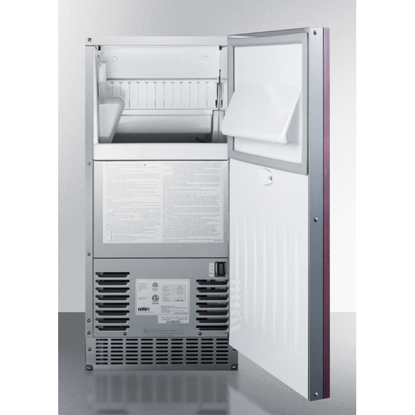 The 62 lb. Clear Outdoor/Indoor Icemaker- Wooden Panel Ready Door