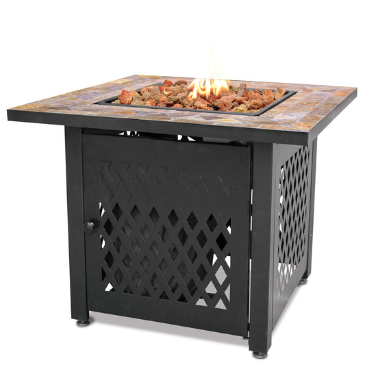 Outback Livings | Gas Outdoor Fire Pit with Slate Tile Mantel