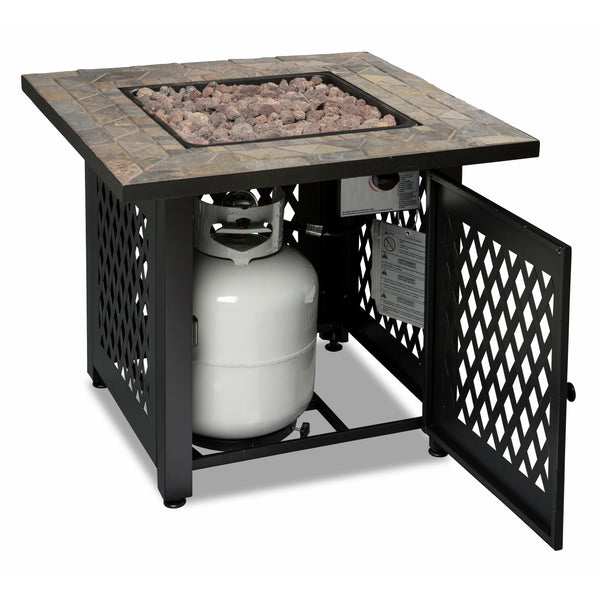 Outback Livings | Gas Outdoor Fire Pit with Slate Tile Mantel