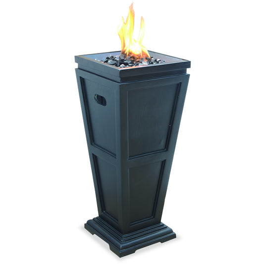 Outback Livings | Outdoor Gas Fire Column. Hidden control panel with electronic ignition