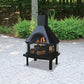 Black Wood Burning Outdoor Firehouse with Chimney