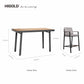 HIGOLD Nofi 7 Pieces Teak Aluminum Outdoor Pub Set Charcoal Black
